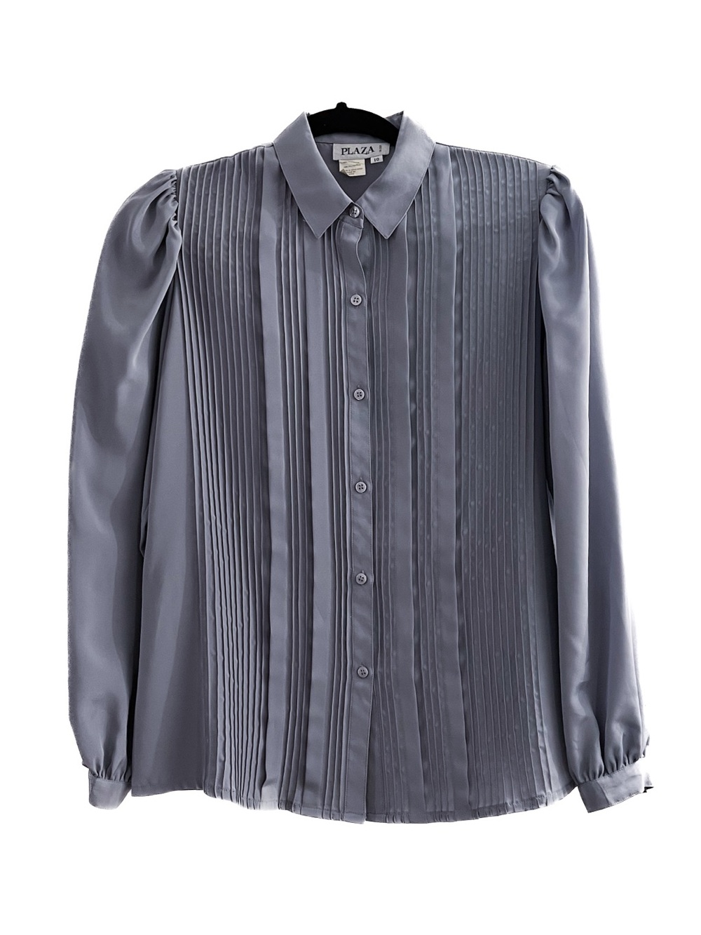 🩶 Vintage Pleat Front Blouse in Gray 🩶
